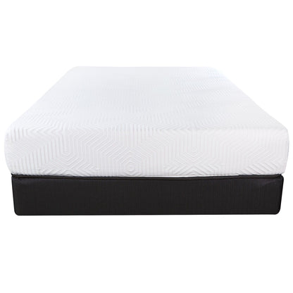 10.5" King Hybrid Lux Memory Foam And Wrapped Coil Mattress - White / Black