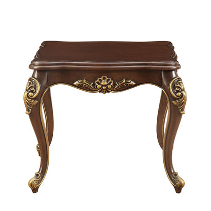 Ameena - End Table - Espresso (Gold Brush)