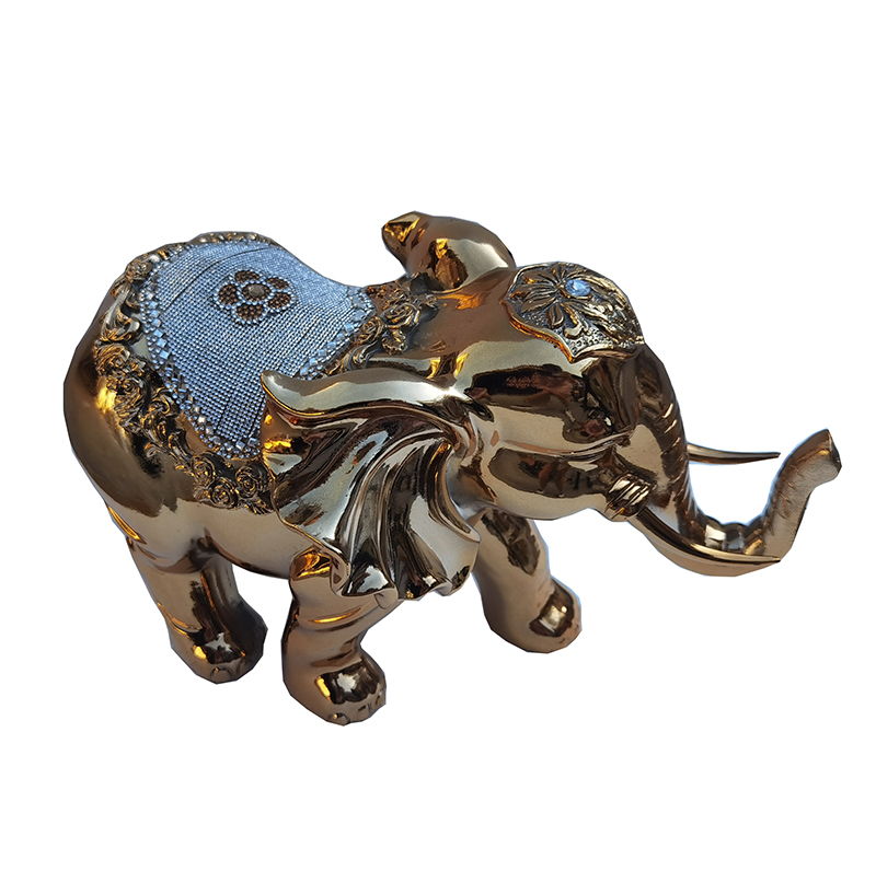 Ambrose Delightfully Extravagant Gold Plated Elephant With Embedded Stone Saddle (12" X 6"W X 7. 5"H)