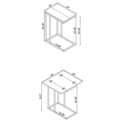 Pedro - Expandable C-Shaped Sofa Side Table