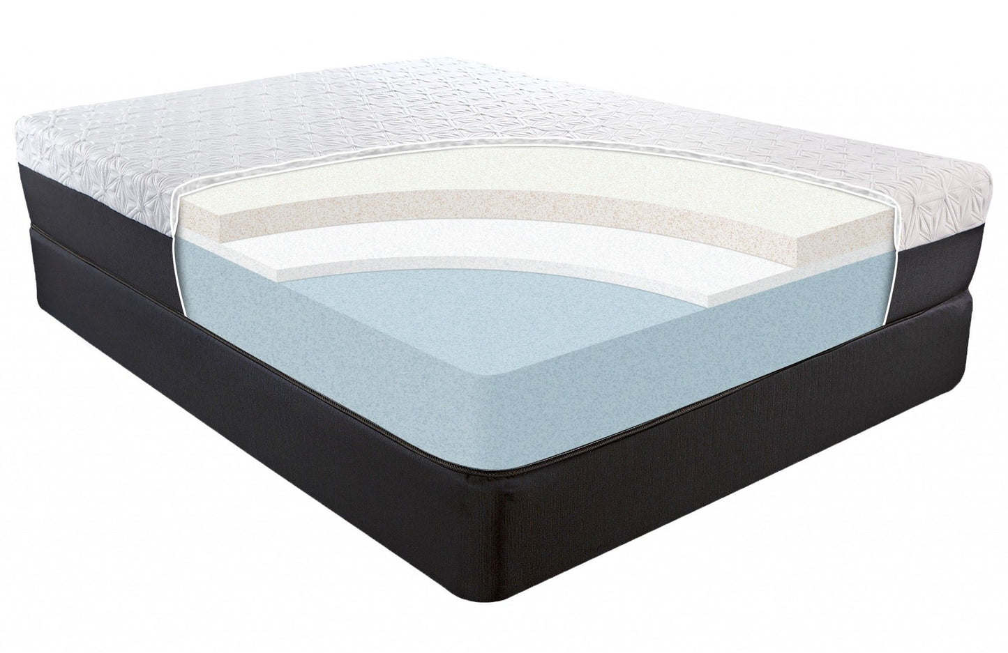 11.5" Queen Lux Copper Infused Gel Memory Foam And High Density Foam Mattress - White / Black