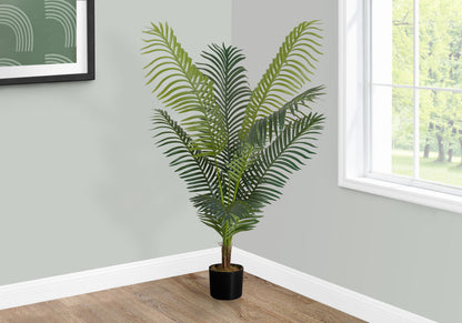 47" Tall, Artificial Plant, Palm Tree, Indoor, Faux, Fake, Floor, Greenery, Potted, Real Touch, Decorative - Green / Black