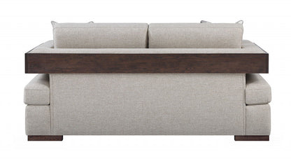 Linen Loveseat - Beige / Brown