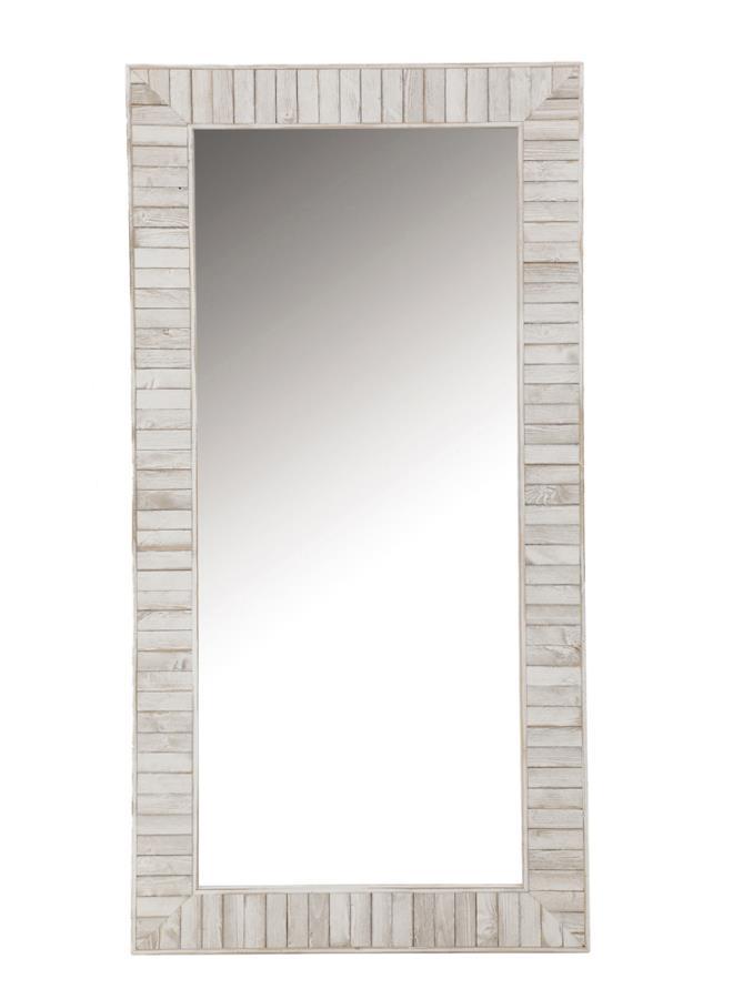 Pino - Wood Framed Floor Mirror - White