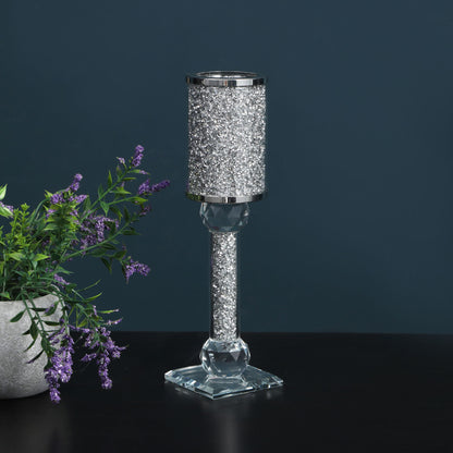 Ambrose Exquisite Medium Candle Holder (2. 75" X 2. 75" H X 11" H) - Silver