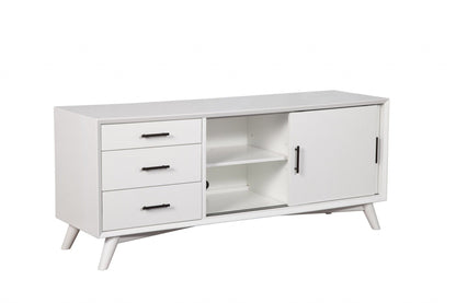 Mahogany Solids Okoume And Veneer Open Shelving TV Stand - White