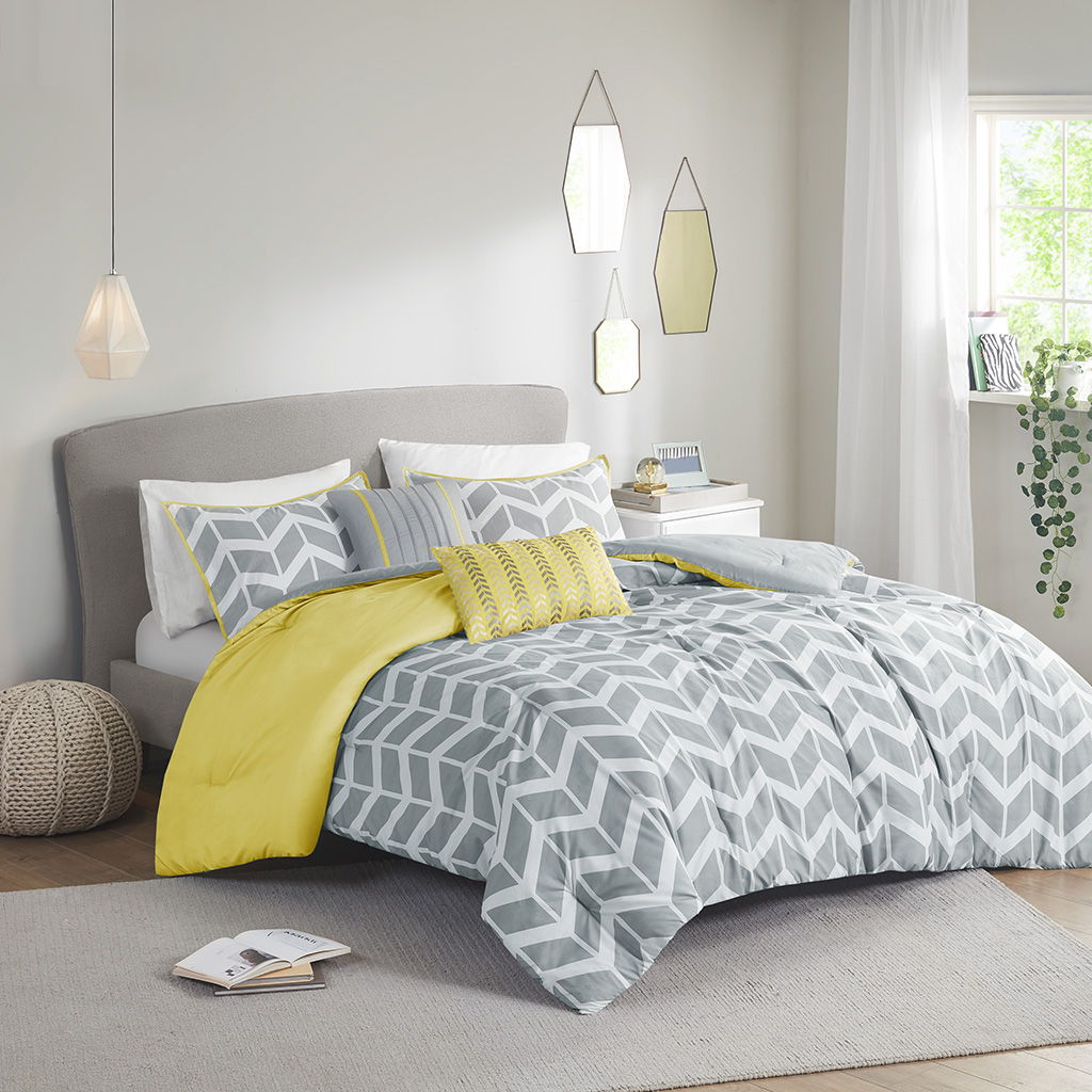 Nadia Twin Long Comforter Set - Yellow