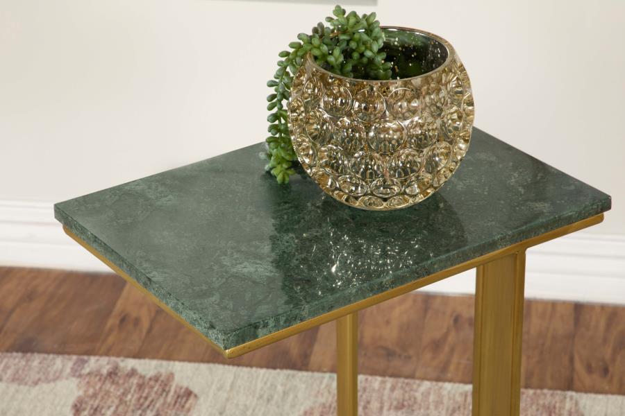 Vicente - Marble Top C-Shaped Sofa Side Table