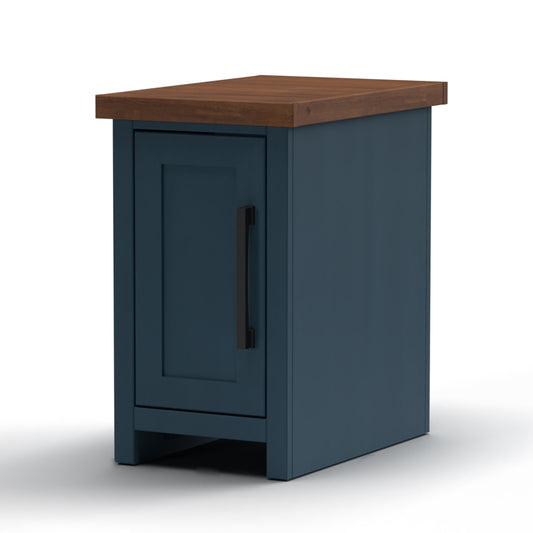 Bridgevine Home - Nantucket 14" Chairside Table - Blue Denim and Whiskey Finish