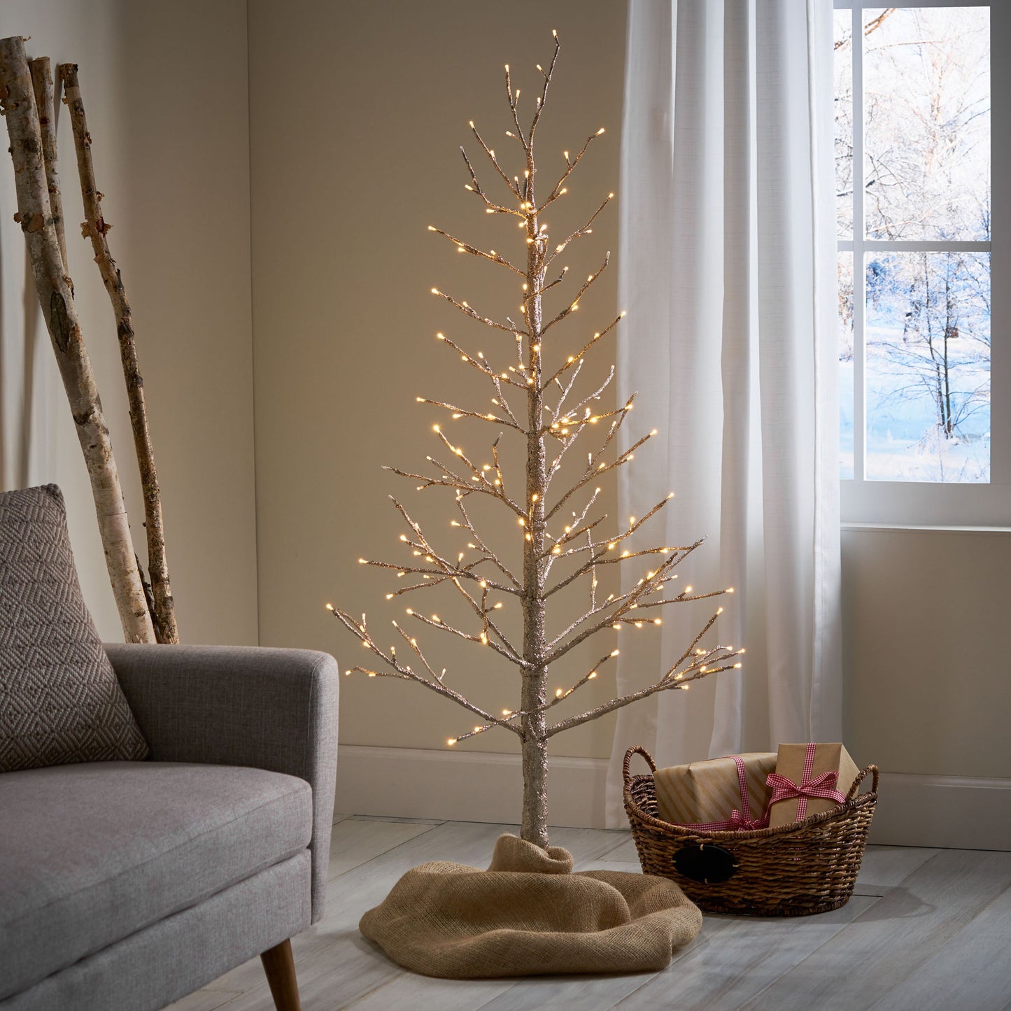 5Ft Paper LED Tree - Champagne