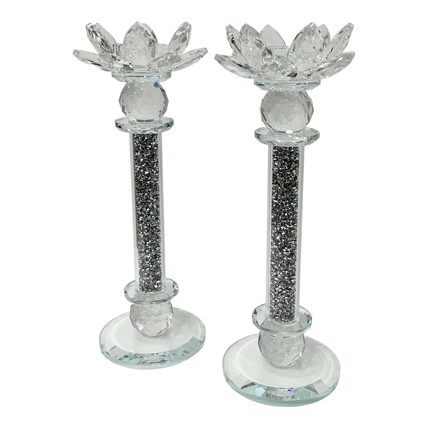 Ambrose Exquisite 2 Piece Candle Holders (Gift Box Included) - Silver