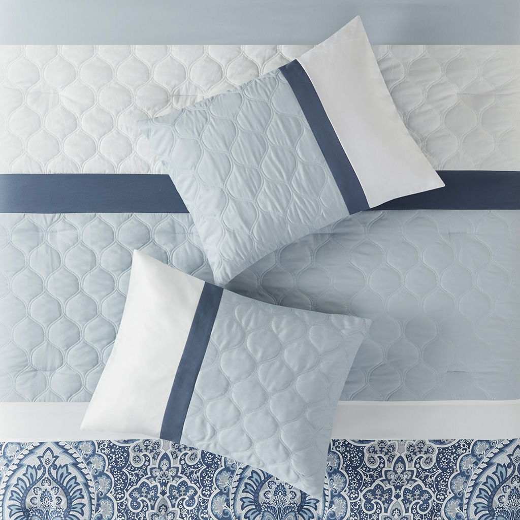 8 Piece Comforter Set In Blue