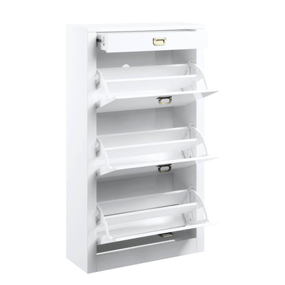 ACME Pagan Shoe Cabinet in White High Gloss Finish AC00744