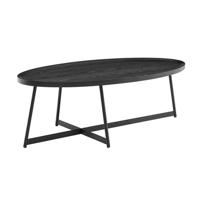 Metal Oval Coffee Table - Black