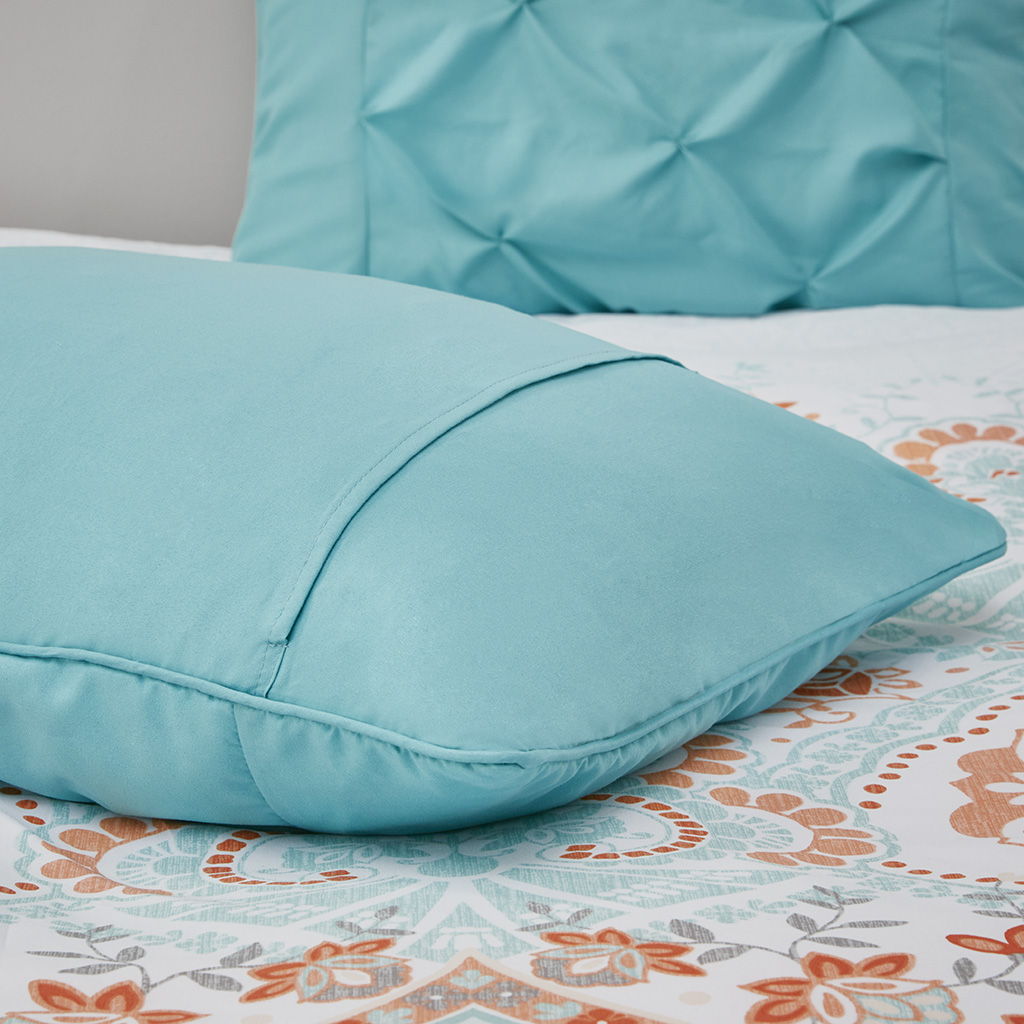 Vinnie Twin Boho Comforter Set With Bed Sheets - Light Blue