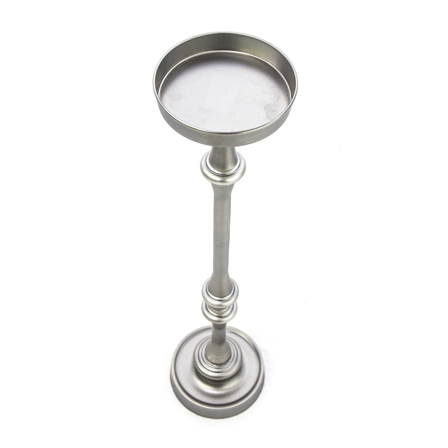 Finish Drink Size Accent Table - Brushed Silver