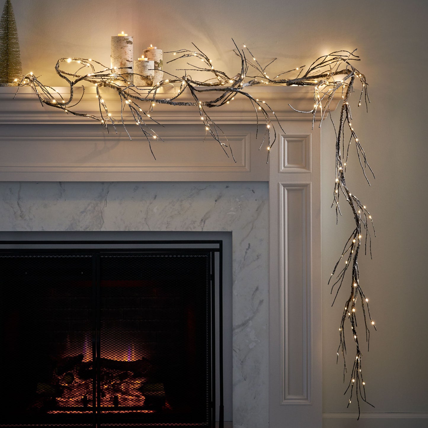 18Ft Paper Garland With LED Lights - Natural