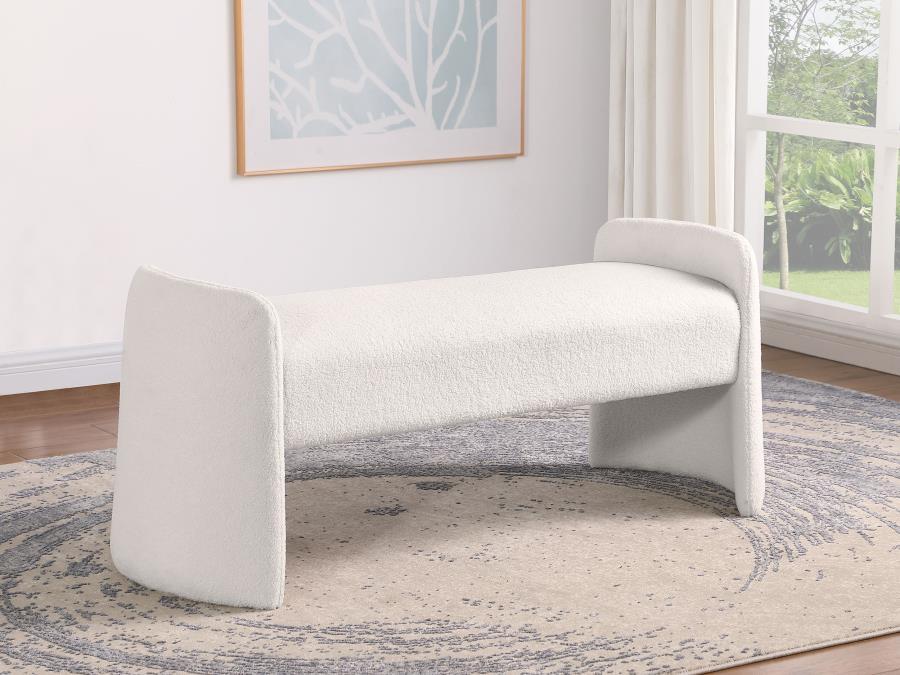 Peoria - Velvet Upholstered Accent Bench - Ivory