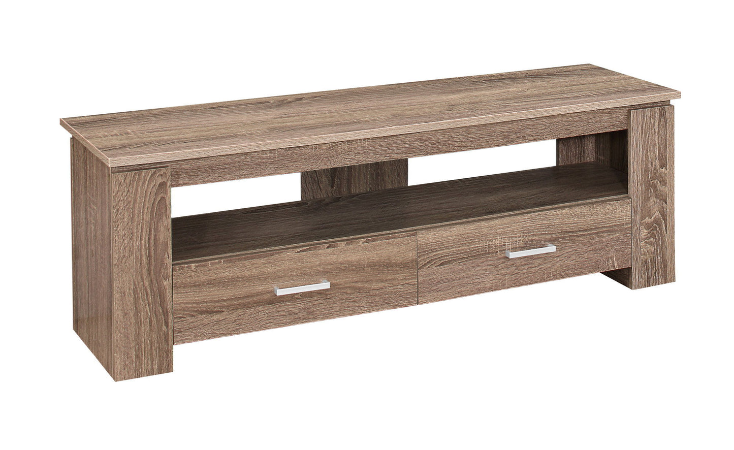 Open Shelving TV Stand - Deep Taupe