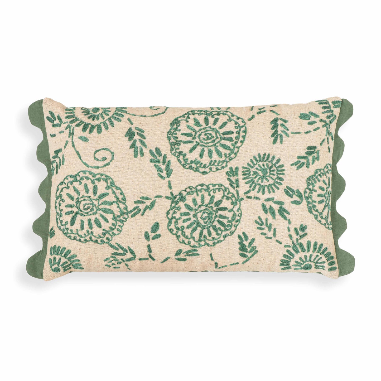 Portia - Embroidered Cotton Flex 20" x 12" Accent Cushion