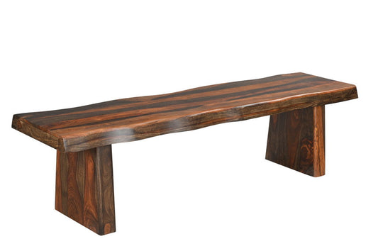 Solid Wood Dining Bench - Dark Brown