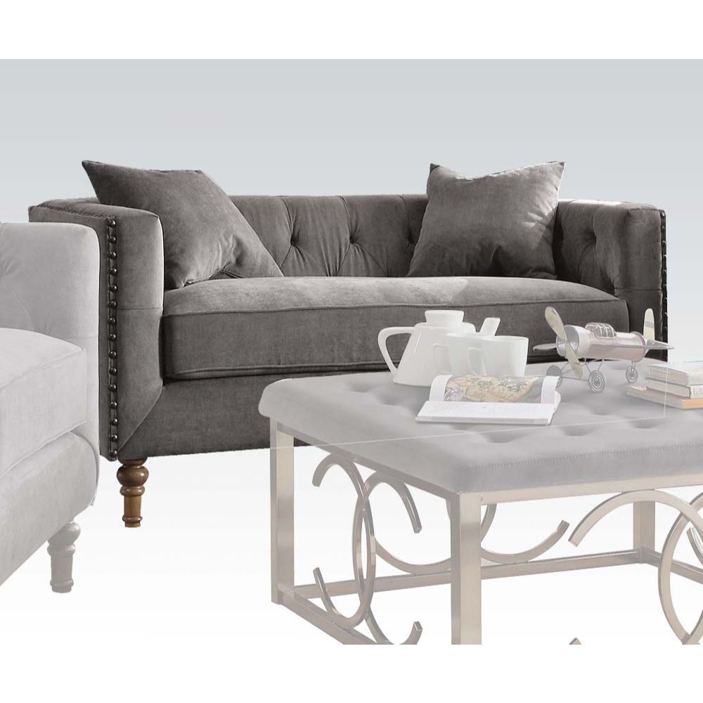 Sidonia - Loveseat - Gray Velvet