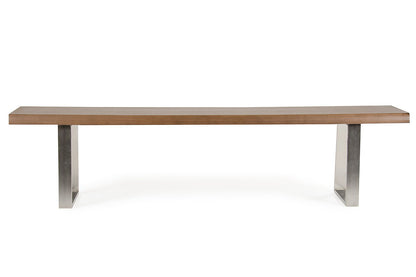 Dining Bench - Brown / Silver