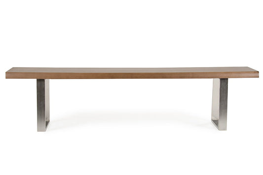 Dining Bench - Brown / Silver