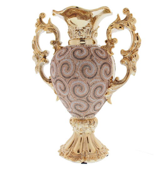 Ambrose Chrome - Plated Crystal Embellished Ceramic Vase - Gold