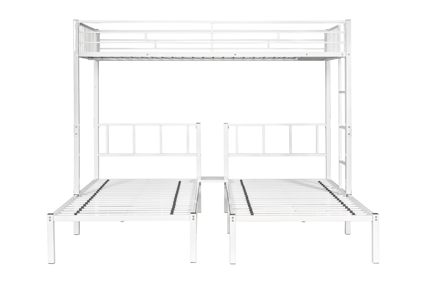 Triple Twin Bunk Bed/ Can Be Separated into 3 Twin Beds/ Sturdy Metal/ Noise Reduced/ Bunk Bed for Three/ Safety Guardrail/ CPC Certified/ No Box Spring Needed