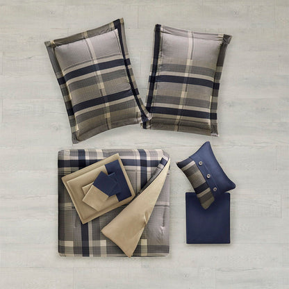 Robbie Twin Plaid Comforter Set With Bed Sheets