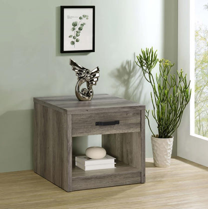 Felix - 1-Drawer Engineered Wood Side End Table - Gray Driftwood