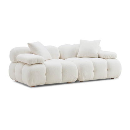 Calliope - Vegan Shearling Modular Loveseat - Cream