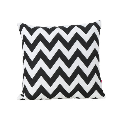 Marisol Chevron Square Pillow - Black White