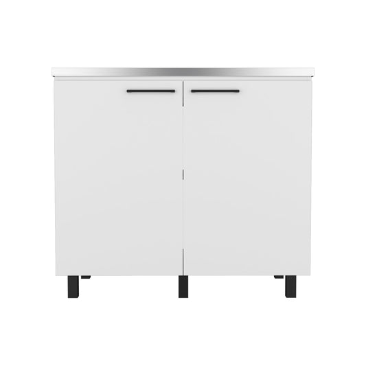 Accent Cabinet With Two Shelves - White