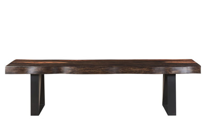 Solid Wood Dining Bench - Dark Brown / Black