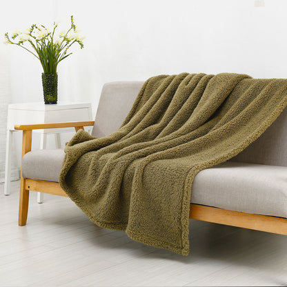 Oversided Sherpa Throw, 60" X 72" Olive (Set of 2)