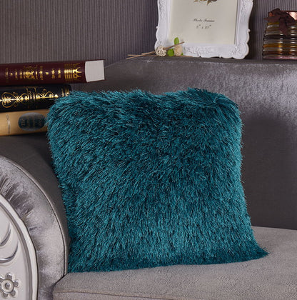 Decorative Shaggy Pillow (18 In X 18 In) - Teal