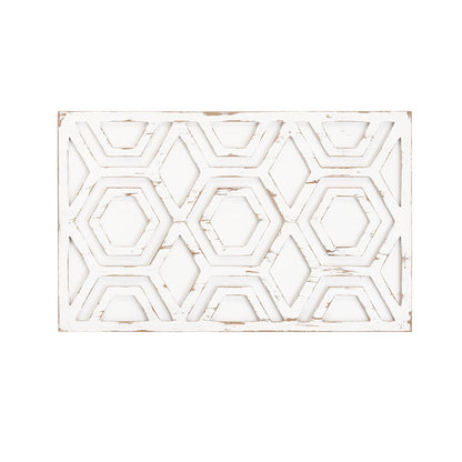 Ralston Ivory Geometric Carved Wood Wall Decor