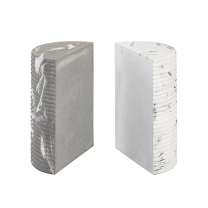 Terra - Concrete Bookends - Grey / White