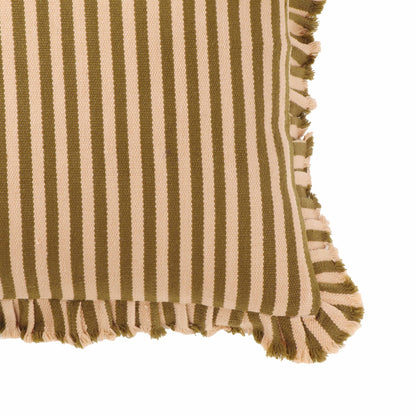 Alessia - Striped Ruffle 20" Square Accent Pillow