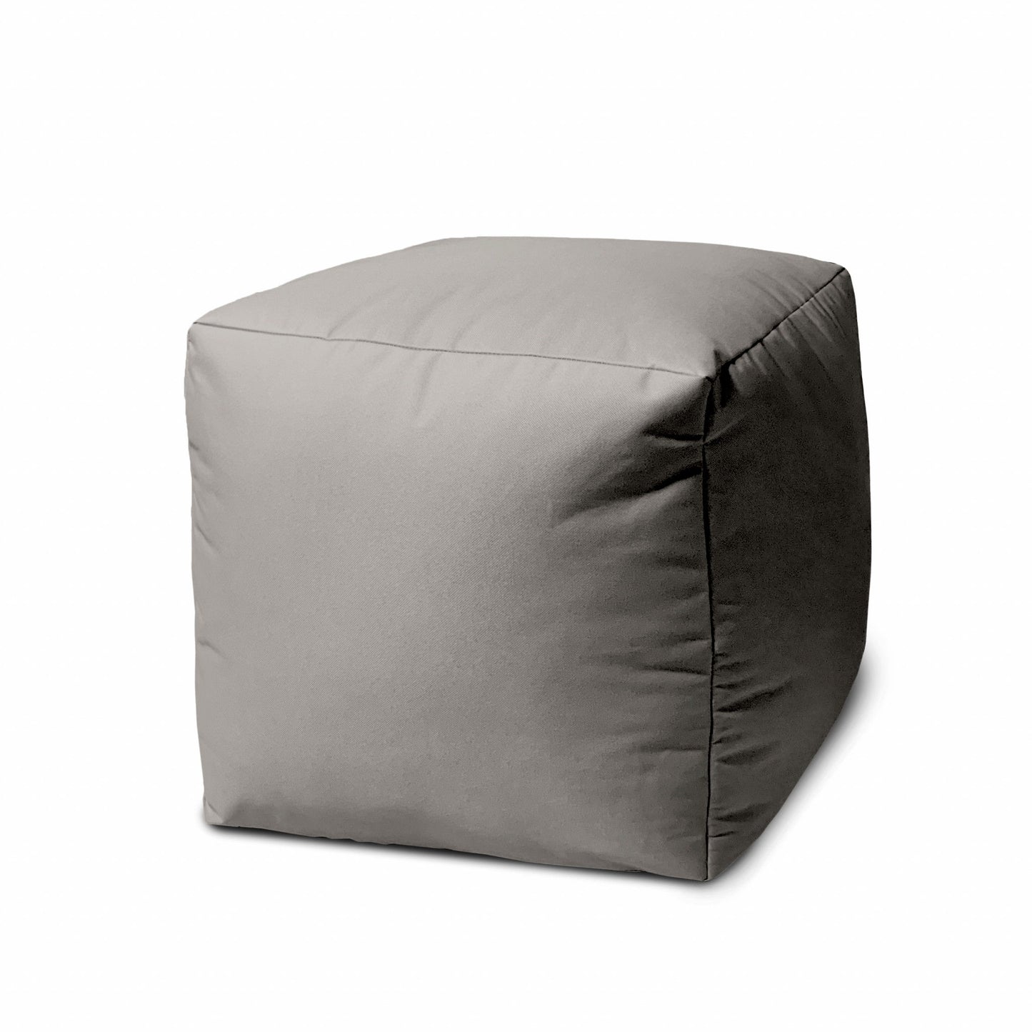 Cool Steely Solid Color Indoor Outdoor Pouf Ottoman - Silver Gray