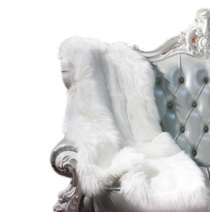 Luxury Decorative Faux Fur Throw In White (50 Inch X 60 Inch)