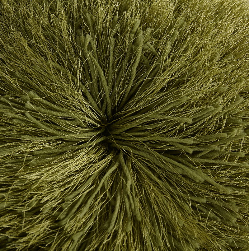 Decorative Shaggy Pillow (18 In X 18 In) - Lime Green