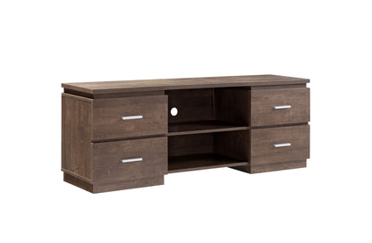 Particle Board, Cabinet Enclosed Storage TV Stand - Brown