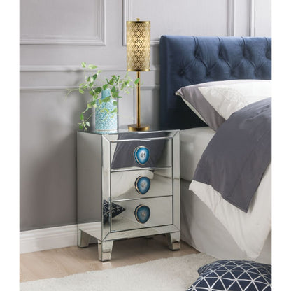 Filip - Accent Table - Mirrored & Faux Agate