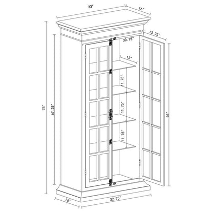 Toni - 2 Door Wood Tall Storage Cabinet - Distressed White