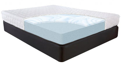 8" King Three Layer Gel Infused Memory Foam Smooth Top Mattress - White / Black