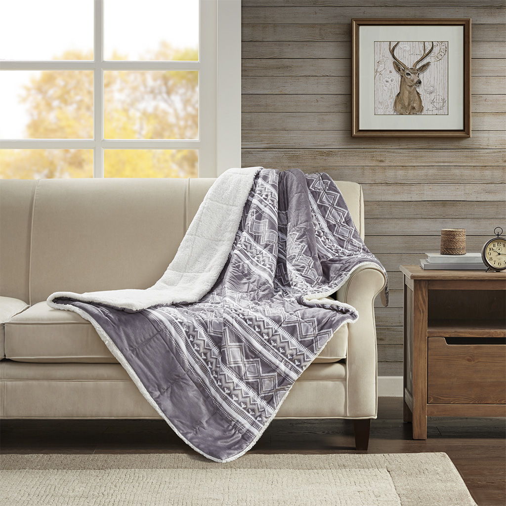 Print Mink Down Alternative Filled Throw