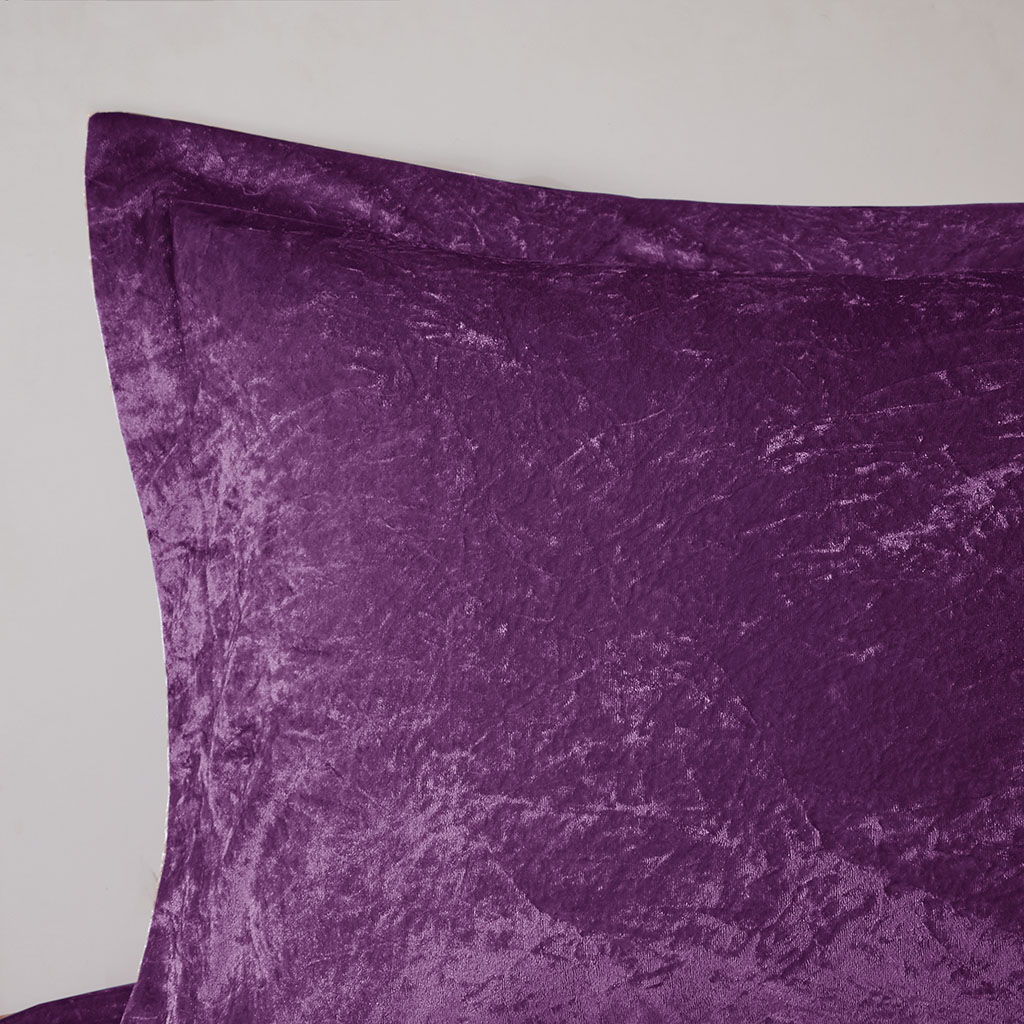 Felicia Twin Long Velvet Comforter Set - Purple